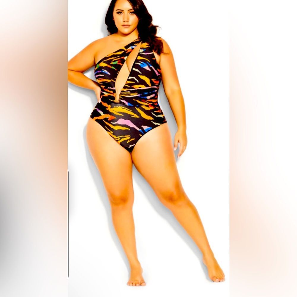 City Chic Animal Print Swimsuit